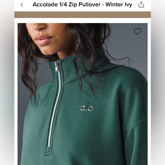 ALO Yoga Accolade 1/4 zip pullover winter ivy - Picture 3 of 8